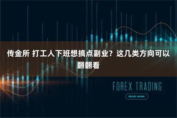传金所 打工人下班想搞点副业？这几类方向可以翻翻看